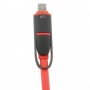 Cable cargador 2 en 1 micro USB y conector Lightning rosa