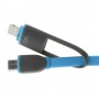 Cable cargador 2 en 1 micro USB y conector Lightning azul