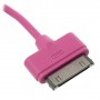 Cable cargador USB con conector iPhone 4 / 4s / iPad 2 / iPod touch 4 / iPod nano 6 rosa