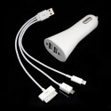 Cargador de Mechero universal 3 en 1 con conector Lightning, micro USB,  iPhone 4 /4s/ iPod / iPad