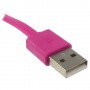 Cable cargador multifuncion 4 en 1 USB micro USB iPhone 5S / 4S Samsung S5 rosa