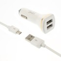 Cargador de mechero  micro USB 2,1A blanco