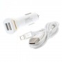 Cargador de mechero  micro USB 2,1A blanco