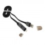 Cable cargador 2 en 1 micro USB y conector Lightning negro