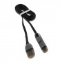 Cable cargador 2 en 1 micro USB y conector Lightning negro