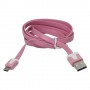 Cable cargador USB  con conector micro USB extraplano rosa