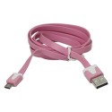 Cable cargador USB  con conector micro USB extraplano rosa