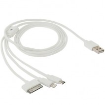 Cable cargador 3 en 1 con conector Lightning micro USB  iPhone 4 /4s/ iPod / iPad