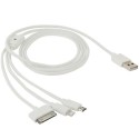 Cable cargador 3 en 1 con conector Lightning micro USB  iPhone 4 /4s/ iPod / iPad