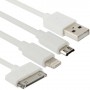 Cable cargador 3 en 1 con conector Lightning micro USB  iPhone 4 /4s/ iPod / iPad