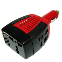 Convertidor transformador de 12 v, a 220 v, 75 w, mechero + USB