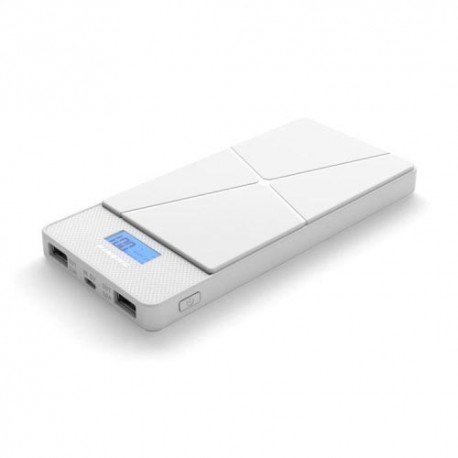 Power Bank 10000 mAh 2 USB con lcd blanco