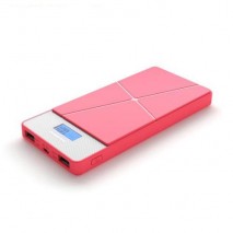 Power Bank 10000 mAh 2 USB con lcd rosa
