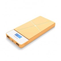 Power Bank 10000 mAh 2 USB con lcd amarillo