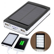 Power Bank Solar 5000 mAh 3 modos de luz led negro