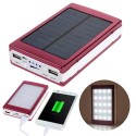 Power Bank Solar 5000 mAh 3 modos de luz led rojo