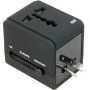 Cargador de red  y USB  de viaje con  multiclavija universal  negro