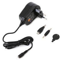 Cargador tablet Omega 2,0A  regulable  5-15V  con dos clavijas micro USB & 2,5MM OTWCEU12