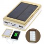 Power Bank Solar 5000 mAh 3 modos de luz led oro
