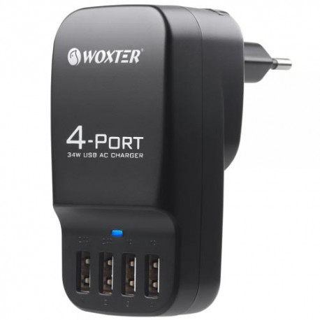Multicargador Woxter 4 puertos USB negro