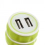 Cargador de mechero con 2 tomas usb para telefono movil / tablets /camaras digitales verde pistacho