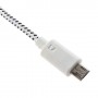 Cable cargador USB con conector micro USB nylon 2M blanco