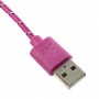 Cable cargador USB con conector micro USB nylon 2M rosa