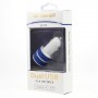 Cargador de mechero con 2 tomas usb para telefono movil / tablets /camaras digitales azul