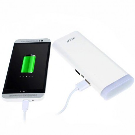 Power Bank 13000 mAh Golf  con linterna color blanco