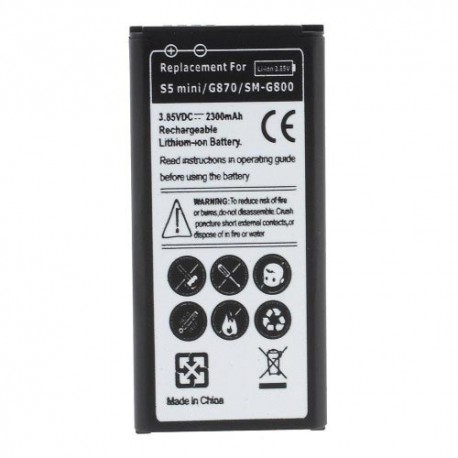 Bateria Samsung G800 S5 mini 2300 mah litio