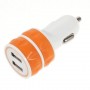 Cargador de mechero con 2 tomas usb para telefono movil / tablets /camaras digitales naranja