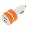 Cargador de mechero con 2 tomas usb para telefono movil / tablets /camaras digitales naranja