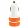 Cargador de mechero con 2 tomas usb para telefono movil / tablets /camaras digitales naranja