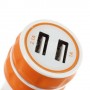 Cargador de mechero con 2 tomas usb para telefono movil / tablets /camaras digitales naranja