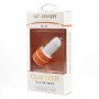 Cargador de mechero con 2 tomas usb para telefono movil / tablets /camaras digitales naranja