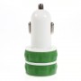 Cargador de mechero con 2 tomas usb para telefono movil / tablets /camaras digitales verde