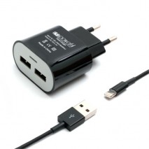 Cargador de red lightning 2 puertos USB 5 v, 1 a,  para iPhone 5 / iPad mini / iPad touch 5 color ne