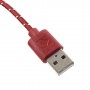Cable cargador USB con conector micro USB nylon 2M rojo
