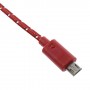 Cable cargador USB con conector micro USB nylon 2M rojo