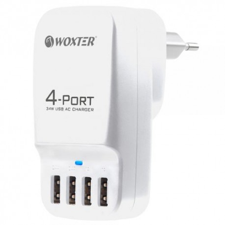 Multicargador Woxter 4 puertos USB blanco