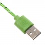 Cable cargador USB con conector micro USB nylon 2M verde