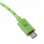 Cable cargador USB con conector micro USB nylon 2M verde