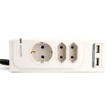 Regleta especial para Smartphone/  tablet / PC  Mooster con proteccion de sobretension, 4 tomas de r