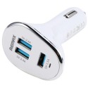 Cargador de mechero 2,4 A con 3  tomas usb para telefono movil / tablets /portatiles /camaras digita