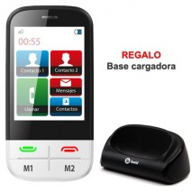 Telefono Ibold Facil uso Senior tactil  2,8 pulgadas libre  blanco incluye funda tipo libro,