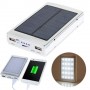 Power Bank Solar 5000 mAh 3 modos de luz led plata