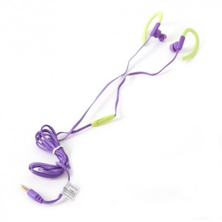 Auriculares deportivos Omega sport FH1014GP verde-morado + micro