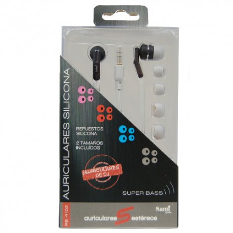 Auriculares intrauditivos Sami RS-4102 negro c/repuestos