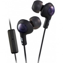 Auriculares intrauditivos JVC HA-FR6-B-E Gummy Plus  negro con microfono y control remoto