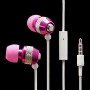 Auriculares metalicos con micro  3,5 mm blanco rosa